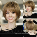 Wig platinum blonde short hair highlight